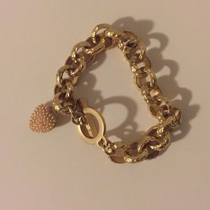 Spartina 449 gold toggle heart bracelet